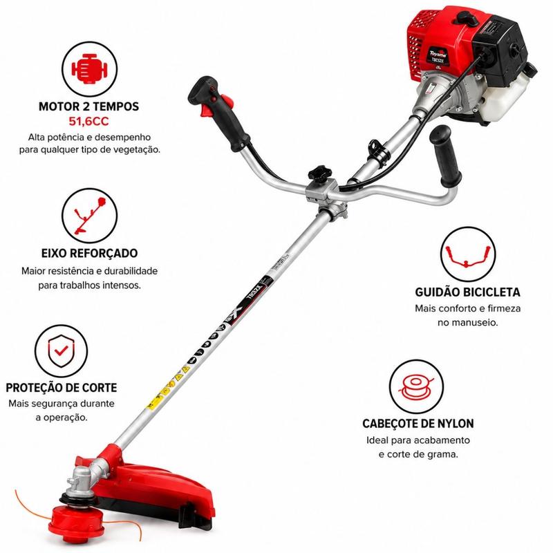 Roçadeira Lateral A Gasolina TBC52X 2T 51,6CC Toyama - Roçadeira